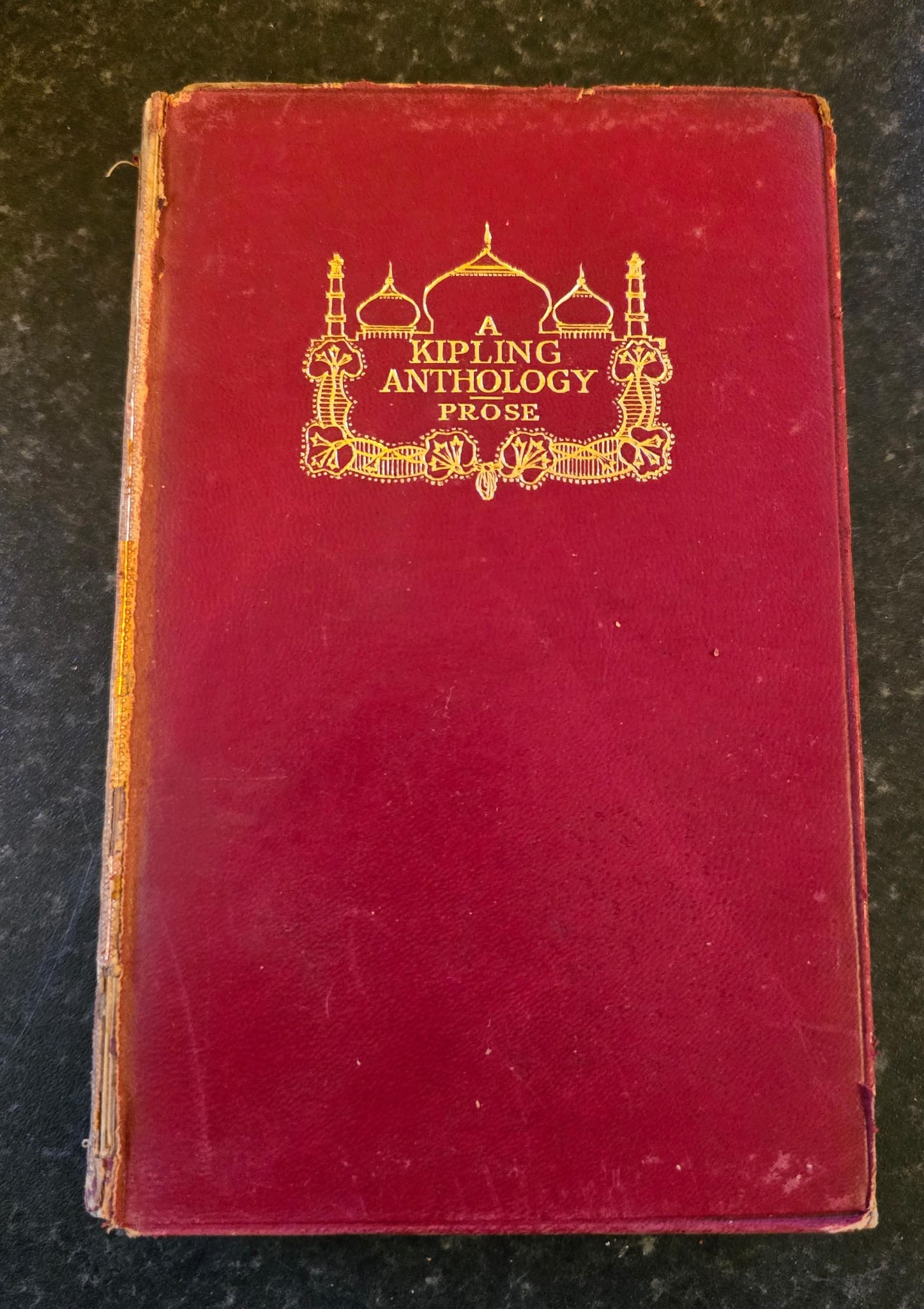 Antique 1922 Rudyard Kipling Anthology Prose Book Vintage Red Leather SA2