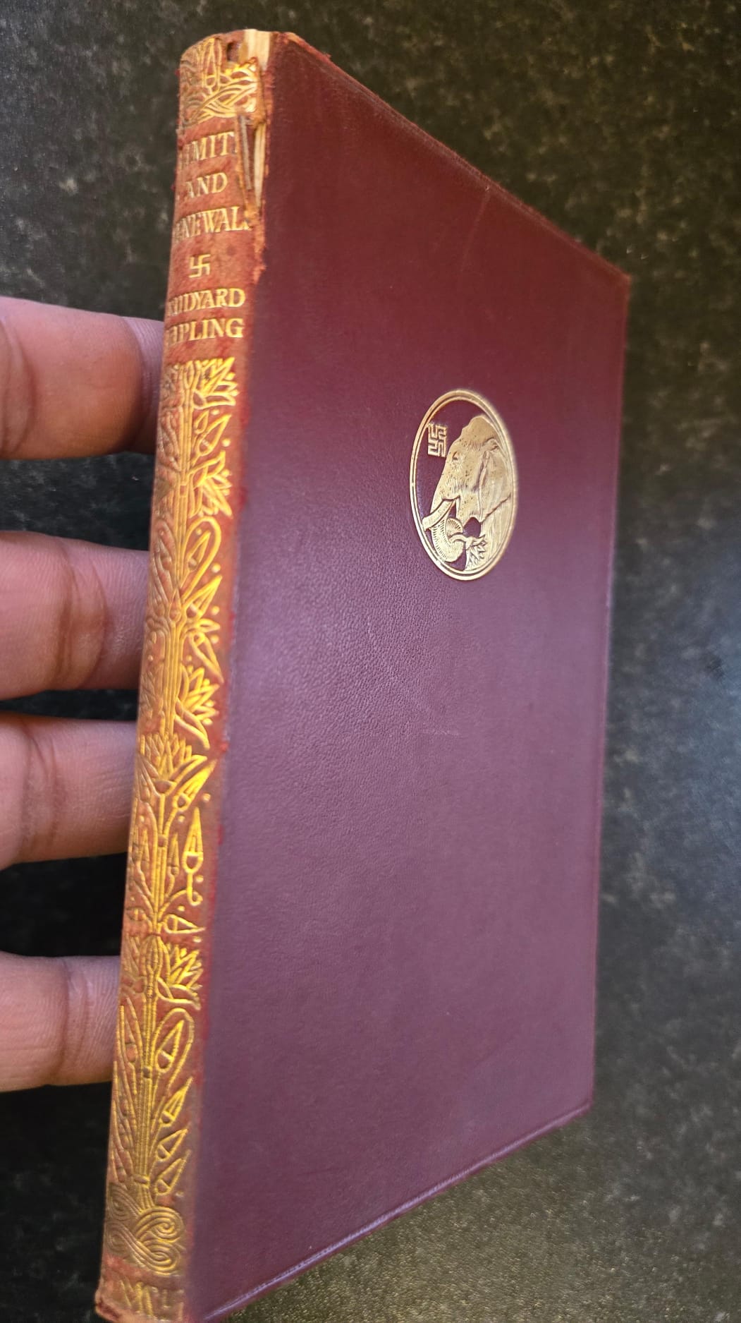 Antique 1932 Rudyard Kipling Limits and Renewals Vintage Red Leather Book SA5