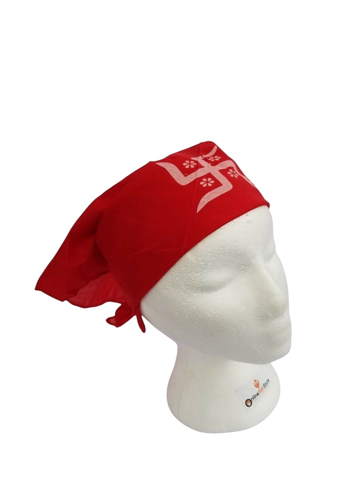 Red Swastik Rumal Hindu Head Wrap Bandana Punjabi Cloth Swastik Headwear UK Gift