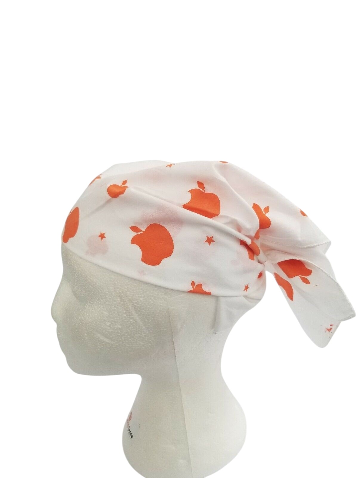 White Orange Apple Print Rumal Head Wrap Bandana Punjabi Cloth UK Handkerchief